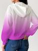 Women's Plus Size Gradient Hoodie Zipper Jacket - Casual Loose Fit 2026 New Arrival