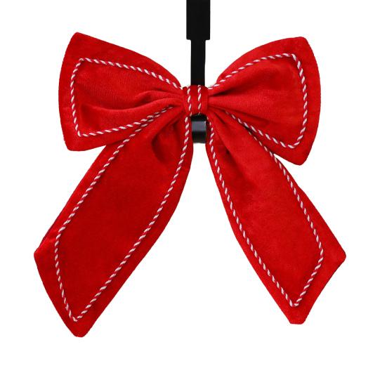 1/2 Stück Weihnachtsschleife Samt Weich Hängende Dekoration mit Glocken Schleifen Weihnachtliches Muster Heim Party Deko