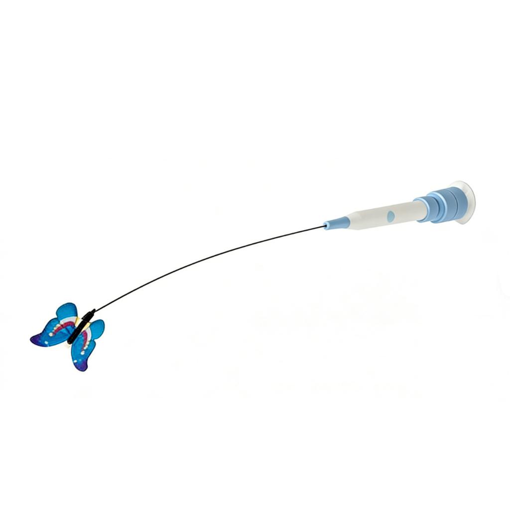 Automatic Cat Teaser Wand Toy with Suction Cup Base 360 Deg Rotating Butterflies Touch Activated Enrichment Toy for