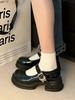 French High-heeled Retro Small Leather Shoes for Women's Spring and Summer 2025 New Butterfly One-word Buckle with Korean Version Mary Jane Shoes Ins