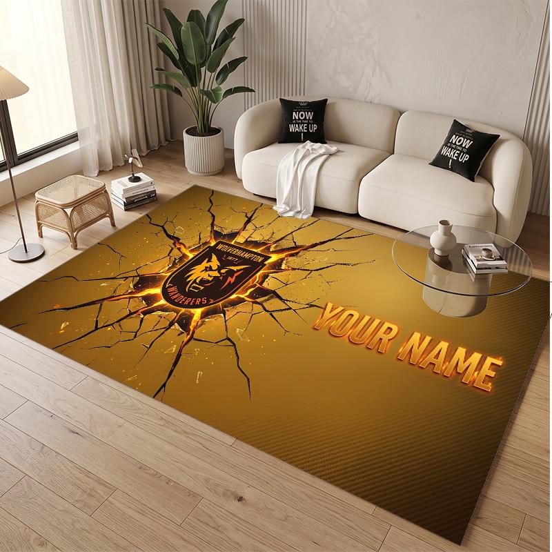 Personalized Crystal Velvet Carpet Wolverhampton Wanderers Football Pattern Non Slip Floor Rug