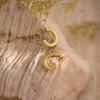 18k Gold-Plated Geometric Hammered Stainless Steel Stud Earrings