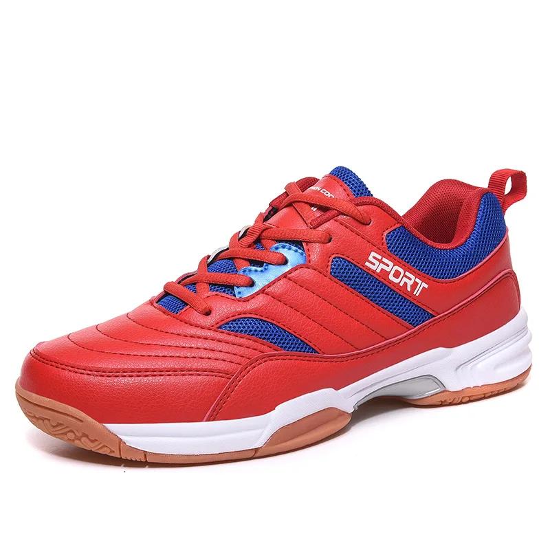 Newest Men'S Leather Shoes Fashion Tennis Table Tennis Shoe Training Badminton Shoe Large Size 38-46 Outdoor Sneakers Running Shoes