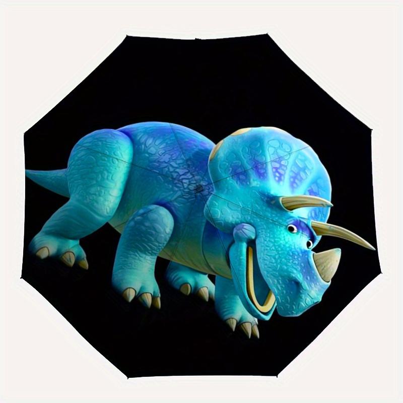Toy Story 3 Trixie Dinosaur Durable Cartoon Folding Cartoon Umbrella, Portable 3-Fold Compact Umbrella for Men and Women, Suitable for Trave