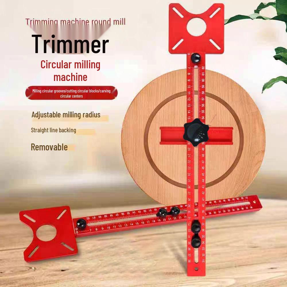 Woodworking Router: Edge & Hole Grooving Cutter with Circle Positioning Fence