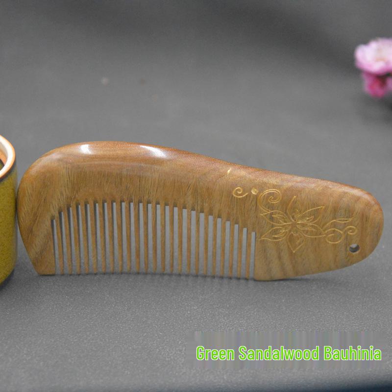 Black Gold and Golden Silk Sandalwood Fine-Tooth Comb, 13cm, Unisex Hair Care Gift