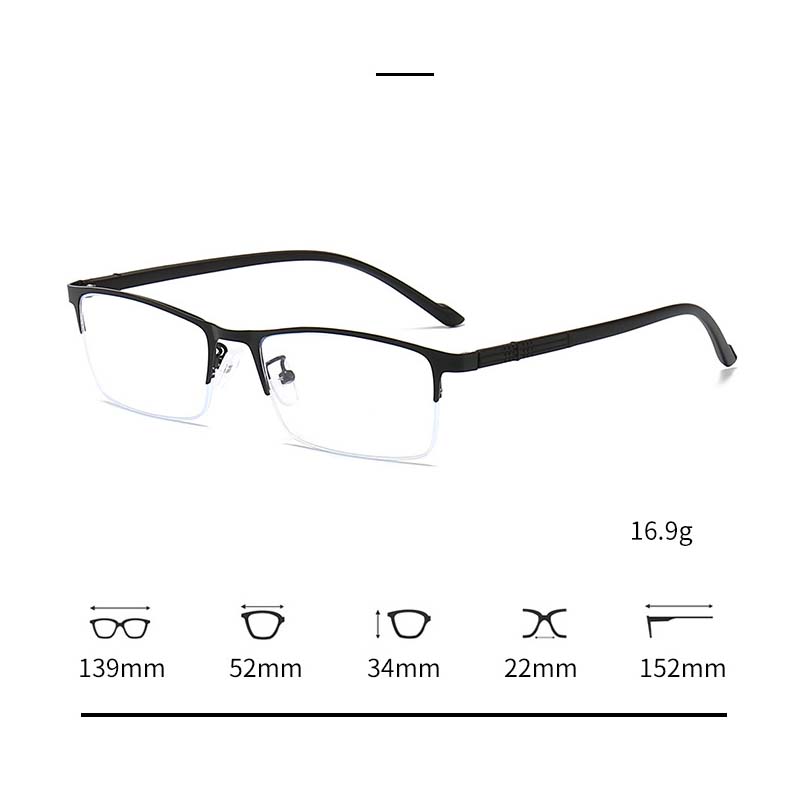 2/3PCS  New Metal Half Frame Anti Blue Light Presbyopia Glasses Business Lightweight Reading Presbyopia Glasses 8057