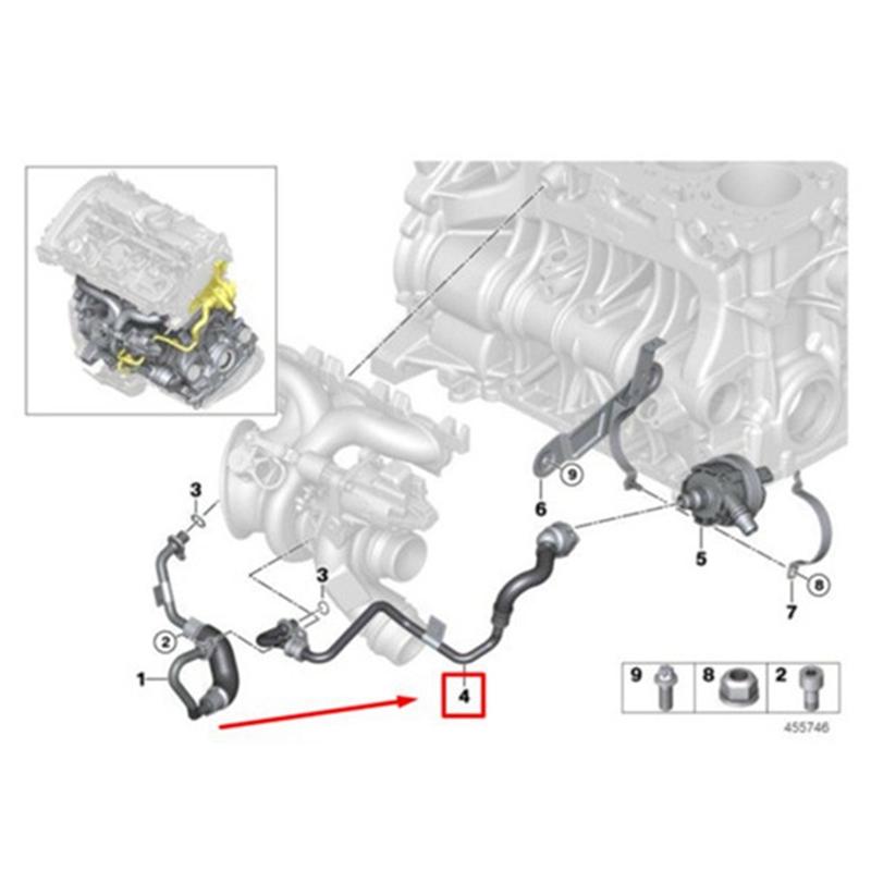 Authentic Turbocharger Coolant Return Line Replacement For BMW F20 F30 G30 X3 X4 125I 330I 11537643226