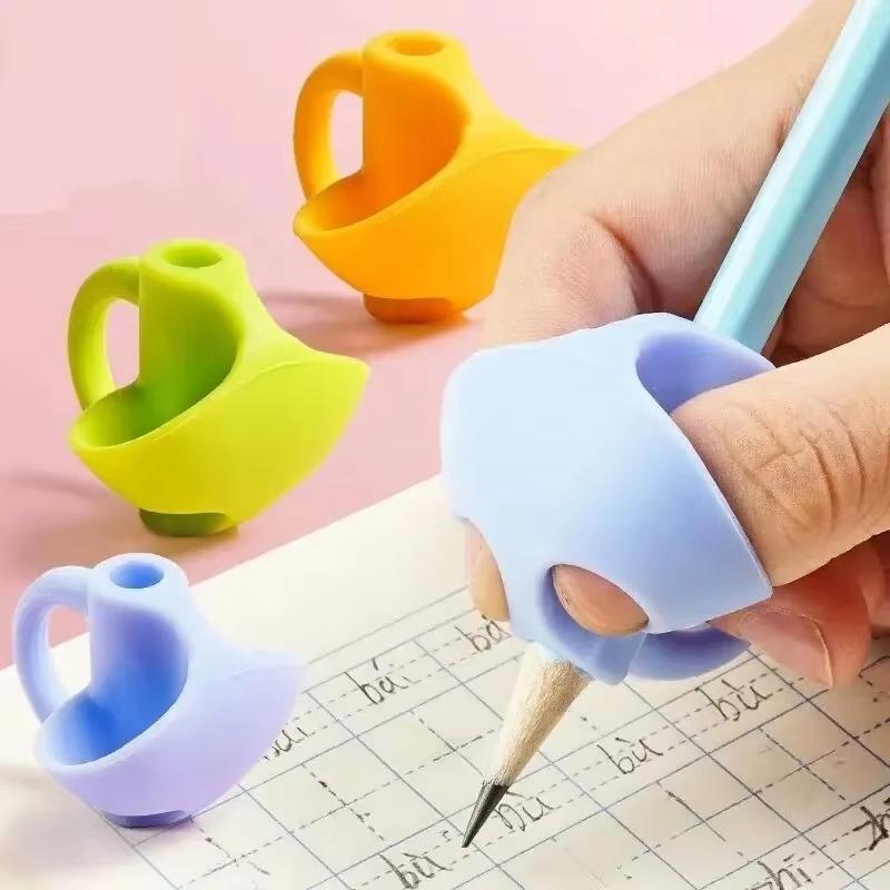 5 Pieces Of Three-Fingers Grip Pencil Correctors Designed School Students Kindergarten Kids Grasp Pens Correct Writing Postures