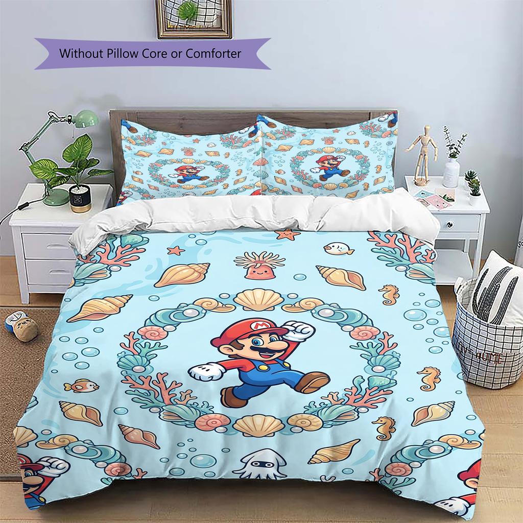 Mario Retro Duvet Cover & Pillowcases, Mario Fan Nostalgic Bedding, Perfect Gift.chl