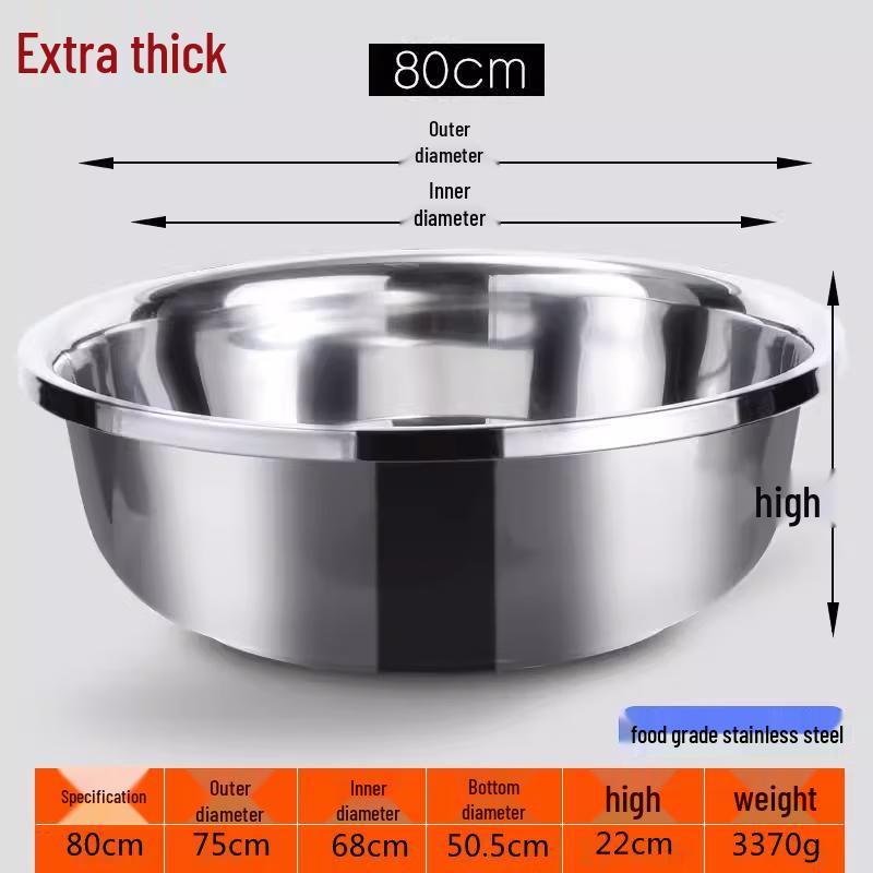 Jingduzhixing Stainless Steel Round Multi-Purpose Basin