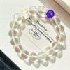 10mm Retro Hochwertiges Natürliches Glasartiges Weißes Kristall Chalcedon Armband Armband