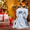 2025 Angel Christmas Tree Topper Wings Navidad Angel Tree Top Star Decorations PVC 30cm Fairy Angel Ornaments Yard Cafe Home
