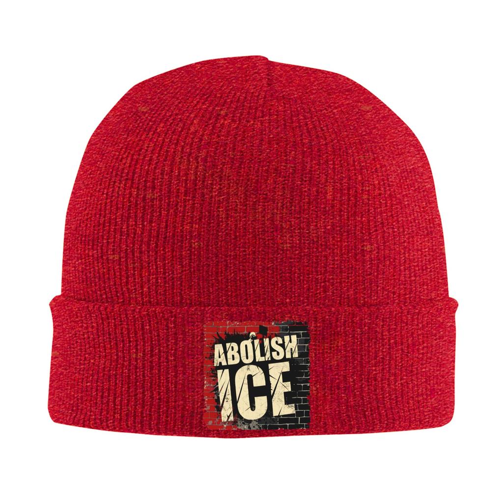 Abolish ICE Beanie Hats Bonnet Hats Adult Unisex Vintage Outdoor Knit Hat Autumn Winter Printed Elastic Caps