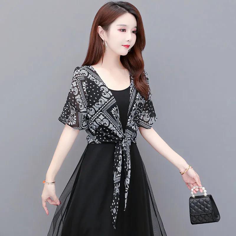 Printed Sun Protection Coat for Women Over Chiffon Top for Women Summer Short Shawl for Women Plus Size Coat Thin