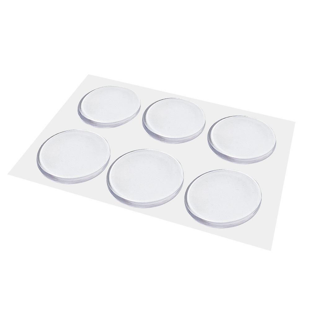 6pcs Baby Transparent Soft Silicone Wall Protector Door Handle Bumper Non-slip Self-adhesive Round Doors Stop Muffler