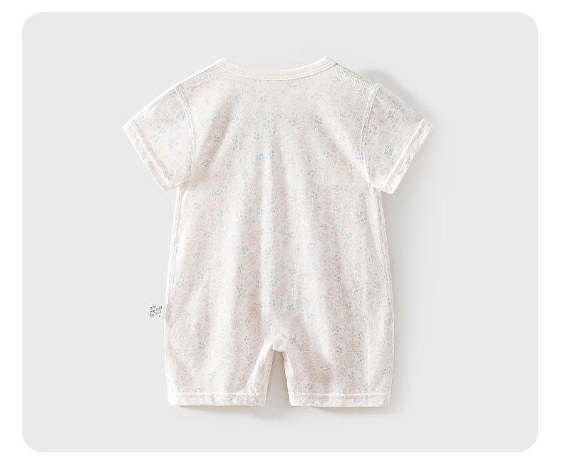Pure Cotton Newborn Short Sleeve Summer Romper Pajamas - Boneless and Breathable for Crawling.