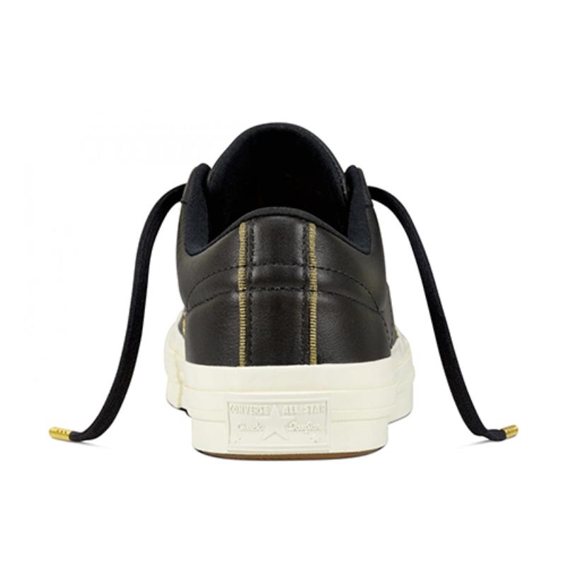 Converse One Star Leather Non-Slip Lightweight Low-Top Board Shoes Unisex Black