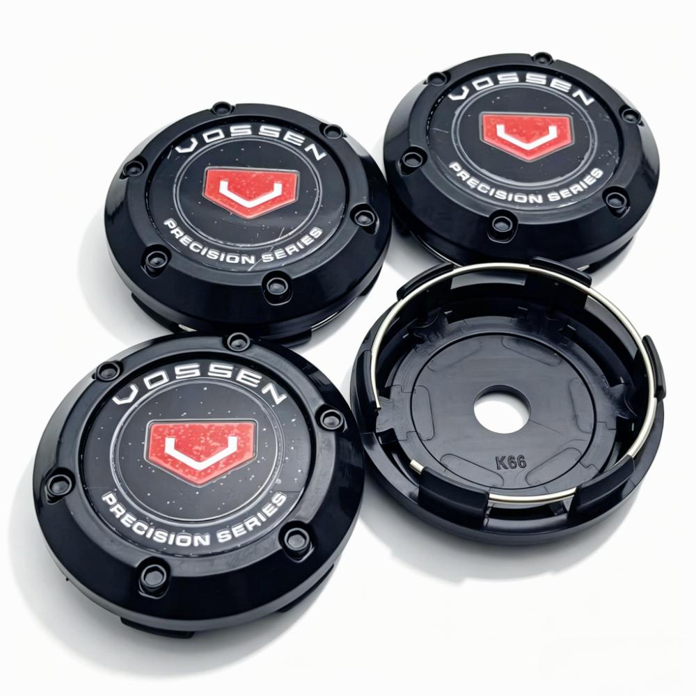 4pcs Vossen Logo Emblem Car Wheel Center Caps 66MM Clips 62MM Wheels Hub Cap Rim Hubcaps Dust Cover Replacement Car Accessories