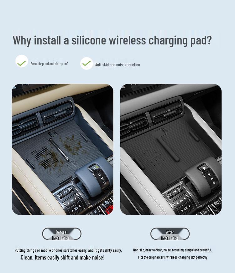 23-24 Model Fangcheng Leopard 5 Wireless Charging Anti-Slip Silicone Car Organizer