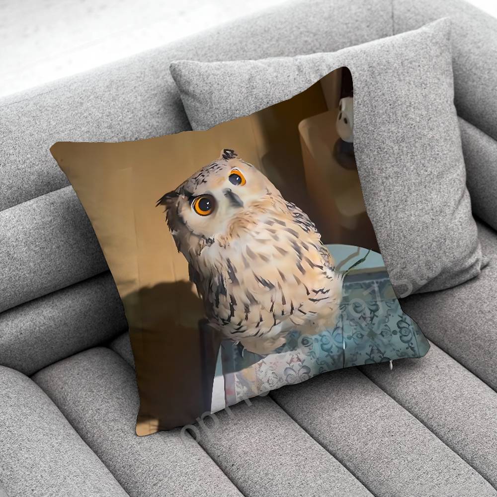 Nighthawk Night Owl Bird Throw Pillow Case For 50x50cm 30x30cm 55x55cm 45x45cm 40x40cm Square Bed Pillowcase Cover