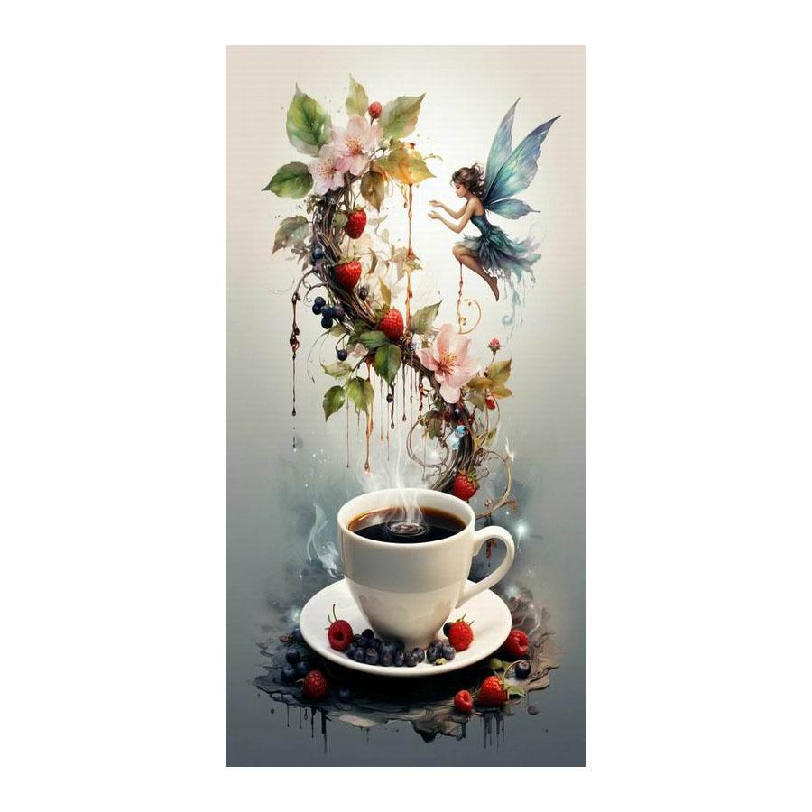 

Butterfly Fairy Coffee Large Size Diamond Painting New Collection Flowers Diy Full Drill Rhinestone Embroidery Mosaic Cross Stitch Kits Square drill 30x60cm