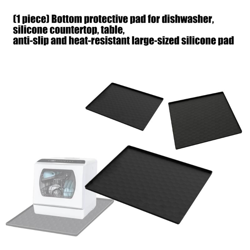 Geschirrspüler Abtropfschale mit erhöhtem Rand Tragbare Silikonmatte Geschirrspüler Ablaufschale Matte für Bodenschutz Leicht zu reinigen