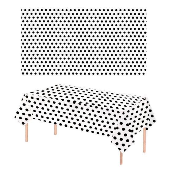 Decorative Football Tablecloth, Waterproof PE Design, Rectangular Tables Football Field Background Cloth, for Party Decorations
