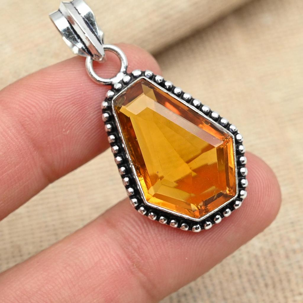 Honigtopas massiv 925 Sterling Silber handgefertigter Schmuck Sargform Anhänger