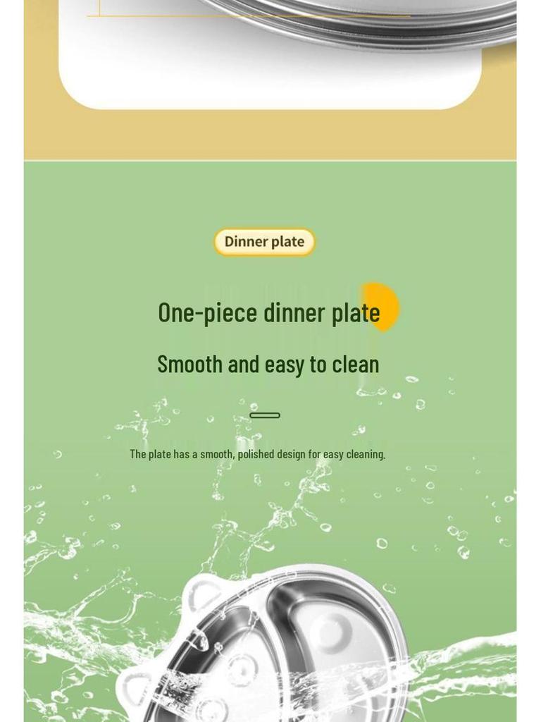 316 Stainless Steel Children's Divided Plate - Food Grade Infant Tableware for Boys & Girls