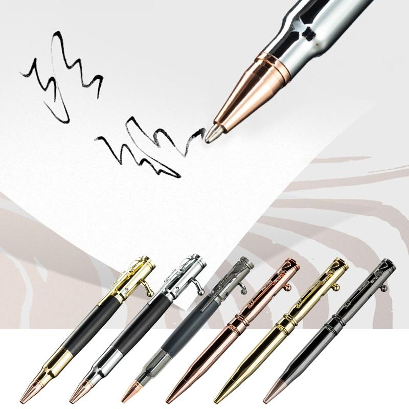 Luxury Bolt Action Ballpoint Pen Black Ink Metal for Edc Writing Journaling Notetaking Student Stationery Party Present