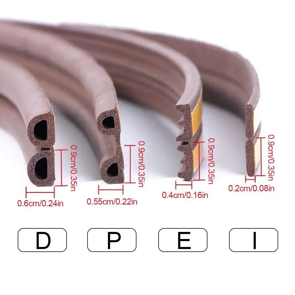 5m/10m Weather Stripping Door Seal Strip Diep Self-adhesive Draft Stopper Tape Window Insulation Noise Rubber Sealing Strip
