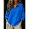BITCED Women's Fashion Casual Solid Color Print Short Sleeve POLO Neck  Blouses & Shirts