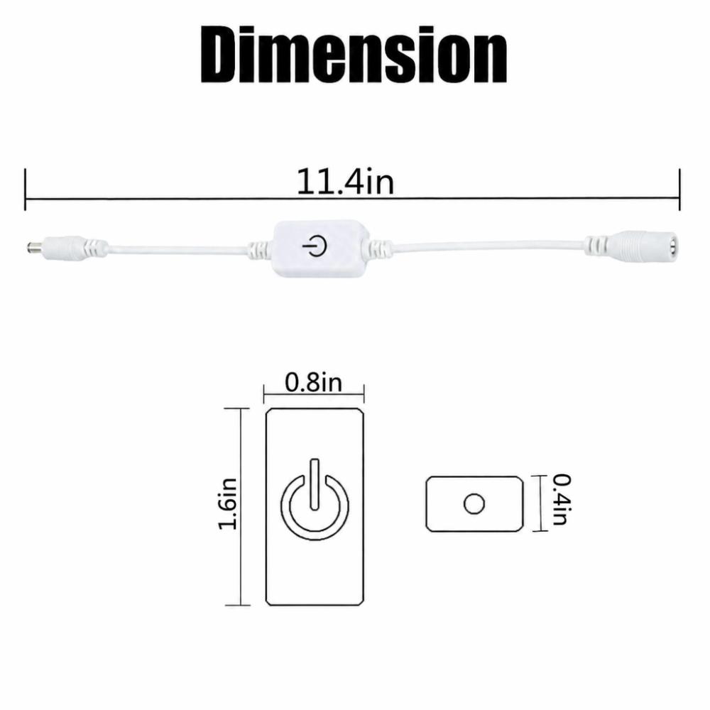 Compact Plastic Mini LED Dimmer 12‑24V 4A LED Strip Dimmer Brightness Controller Wall Lighting