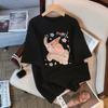 Women's Crew Neck Short Sleeve Graphic Tee Loose Fit Japanese Casual Cartoon Print T-Shirt