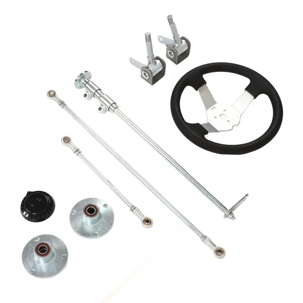 300mm Go Karts Steering Wheel Kit Tie Rod Ball Joint Gear Rack Shaft Kit for 100cc 125cc 140cc 150cc Go Kart Quad