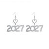 Rhinestone Happy New Year Earrings Elegant Stud Earrings Jewelry 2027 Digital Earrings  New Year