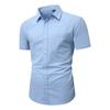 Men's Solid Color Button Pocket Short Sleeve Shirts Men's Casual Fashion Short Sleeve Shirts