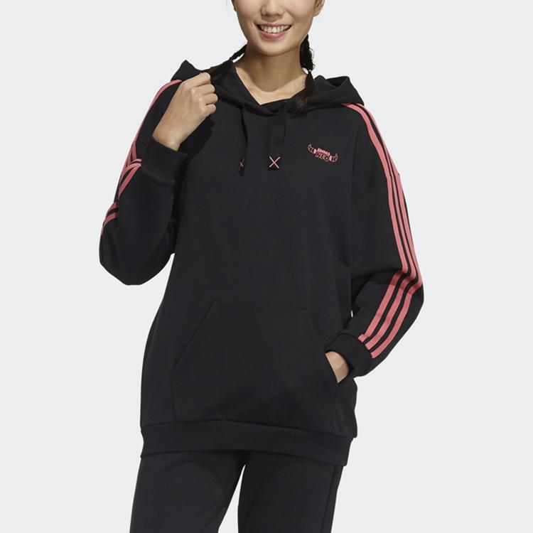 Adidas Neo W Artist Sweat New Year Printed Hooded Pullover Sports Sweatshirt Women Sweatshirt Black GL8097