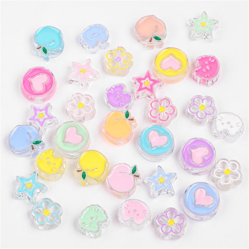 Smiley Face Öltropfen Acrylperlen für DIY Schmuck: Halsketten, Ohrringe, Handyketten