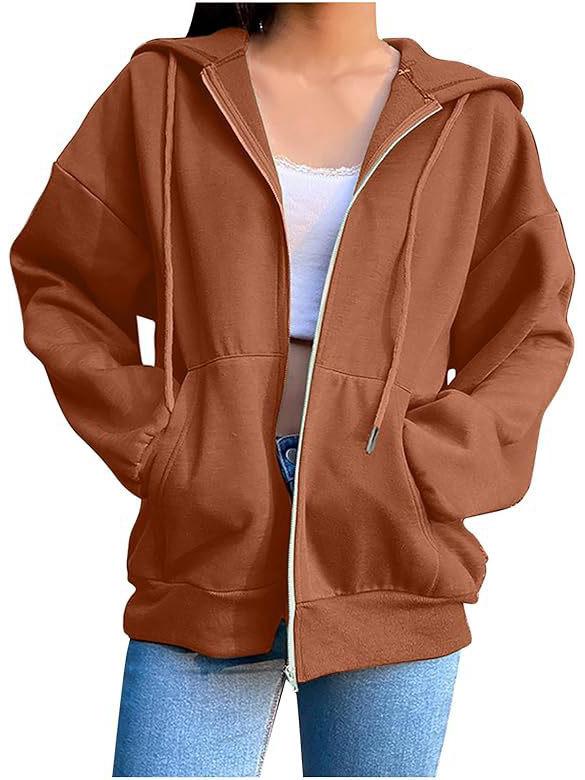 Unisex Euro-Size Zipper Hoodie - Fashion Casual Fleece Cardigan Jacket