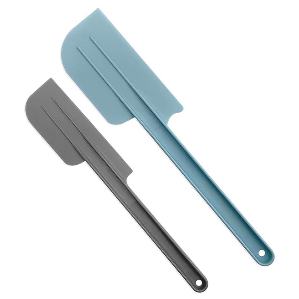 2Pcs Set Plastic Spatula Soft Grip Cream Scraper Cutter Kitchen Gadget Baking Tools for Butter Cake Cream Pastry 10inch
