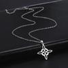 Stainless Steel Witchcraft Clavicle Chain Celtic-Witch-Knot Pendant Choker Chain