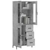 VidaXL Buffet haut Gris béton 69,5x34x180 cm Bois d'ingénierie 3198597