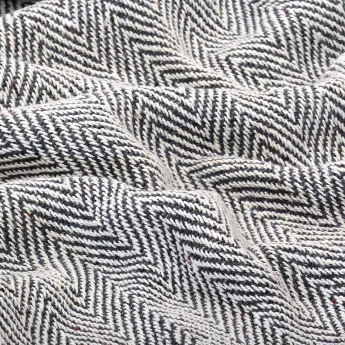 Couverture - vidaXL - 220x250 cm - Coton recyclé - Bleu marine - Design contemporain