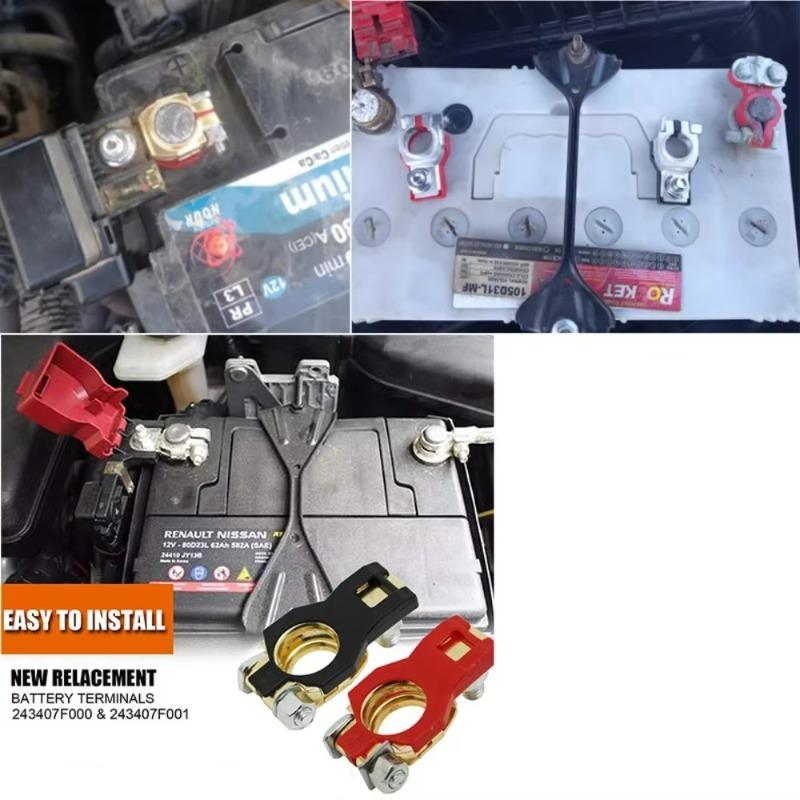 Uiz Automotive Car Top Post Battery Terminals Wire Cable Clamp Terminal Connectors Car Accessories 1 Pair 12V 24V