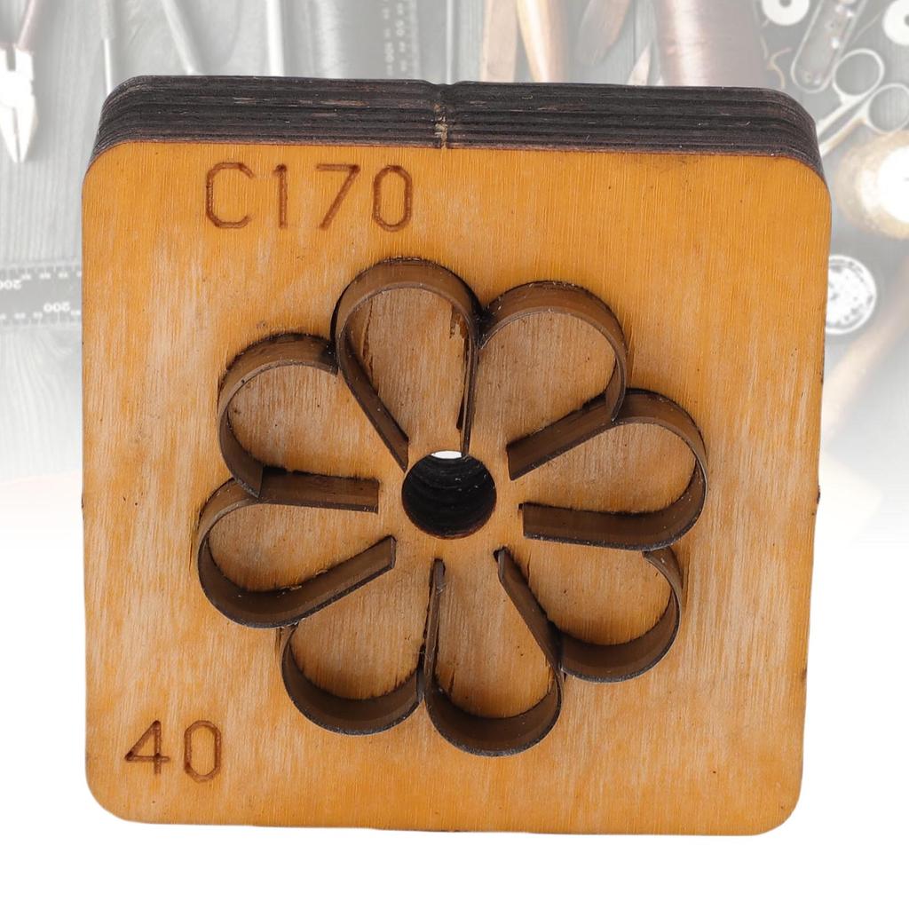 Leather Cutting Mold with Wood Base Flower Shape Punching Die for Making Keychain Bag Decoration