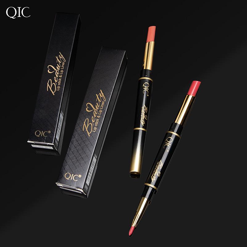 QIC Lipstick, Lip Liner, Double-head Two-in-one Live Makeup, Rotating Lip Liner, Hook-up Lipstick.