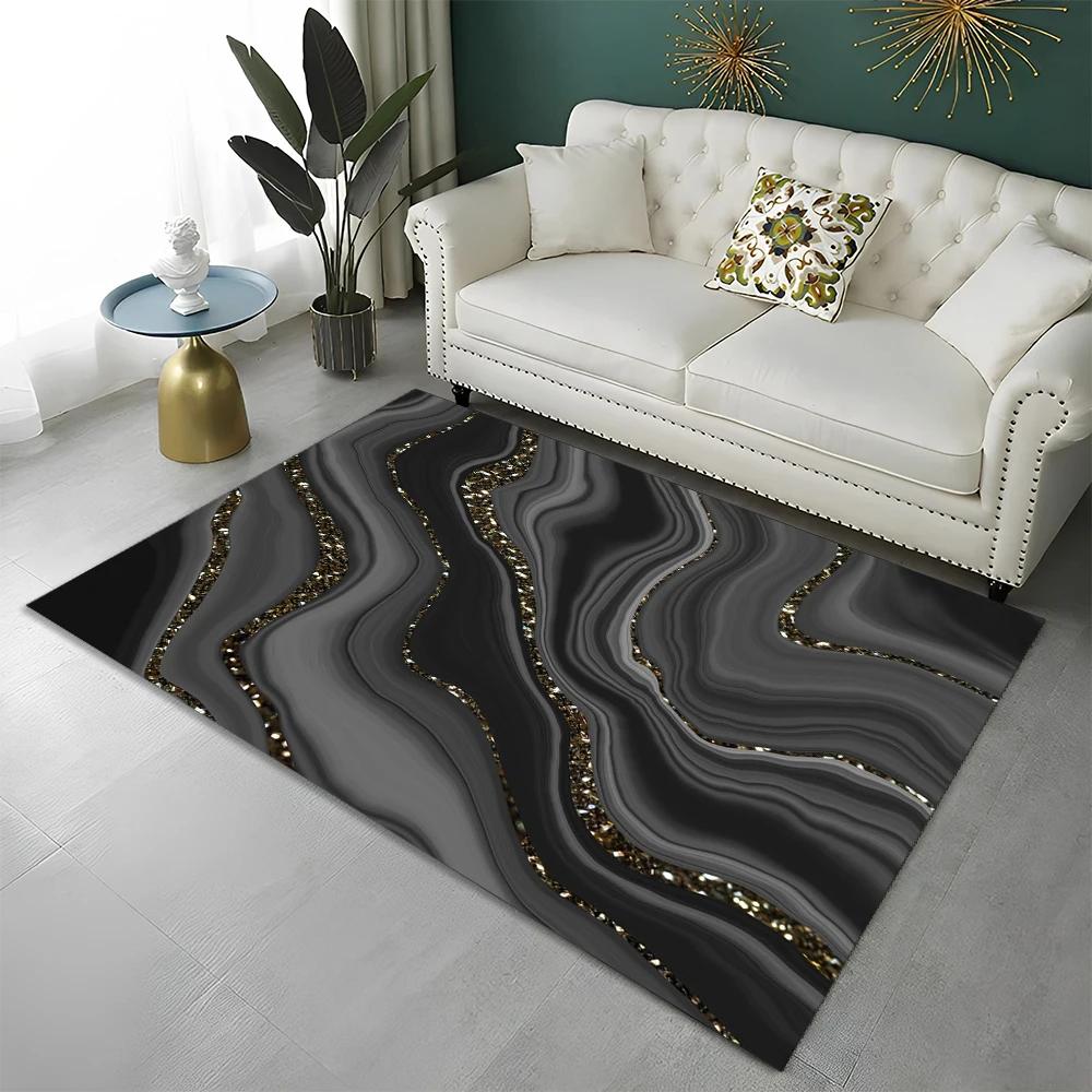 3D Colour Splendid Gold Nordic Marble Carpet Rug for Home Living Room Bedroom Sofa Doormat Decor,kid Area Rug Non-slip Floor Mat