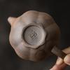 200ml Gilded Iron Glazed Old Rock Mud Pumpkin Teapot Handmade Rough Pottery Vintage Tea Kettle Tea Making Tea Ceremony